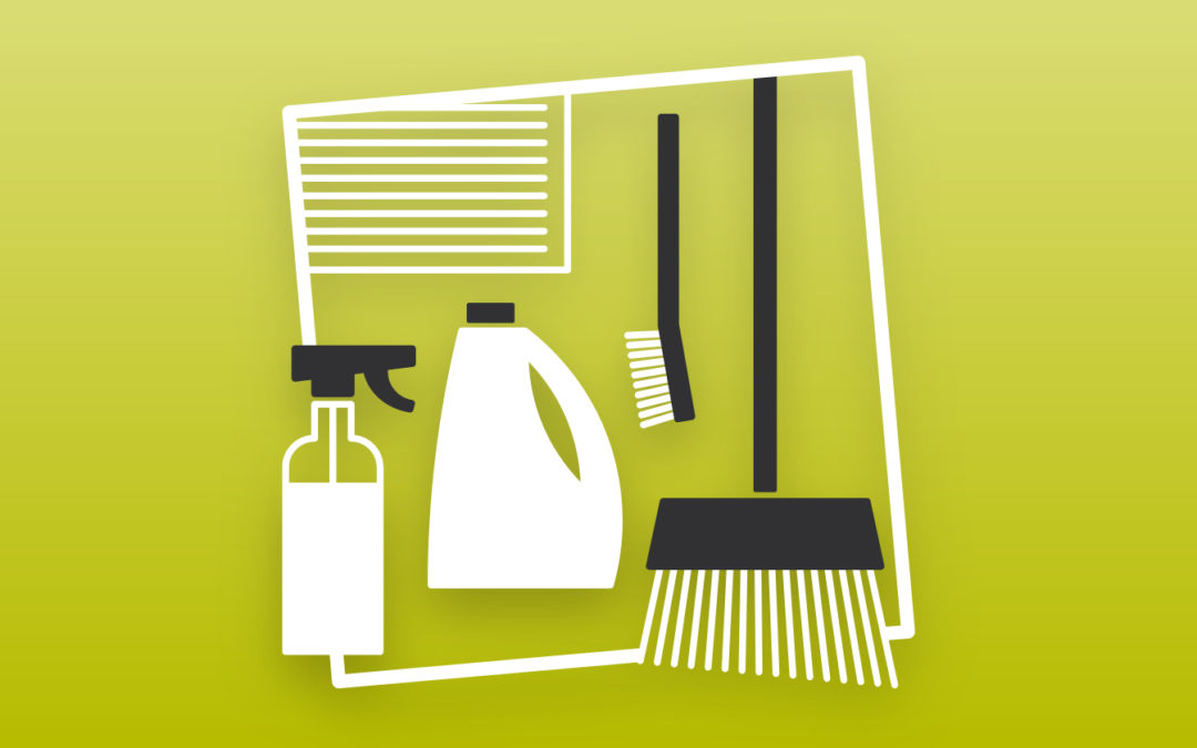 Spring cleaning supplies illustration