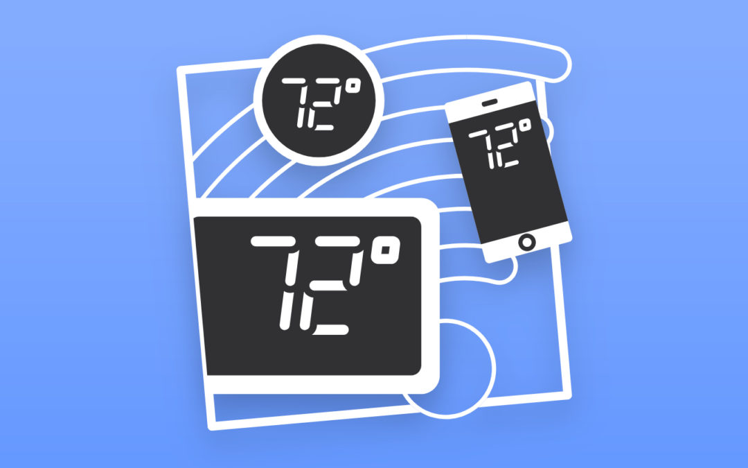 Wi-Fi thermostat and smart phone illustration